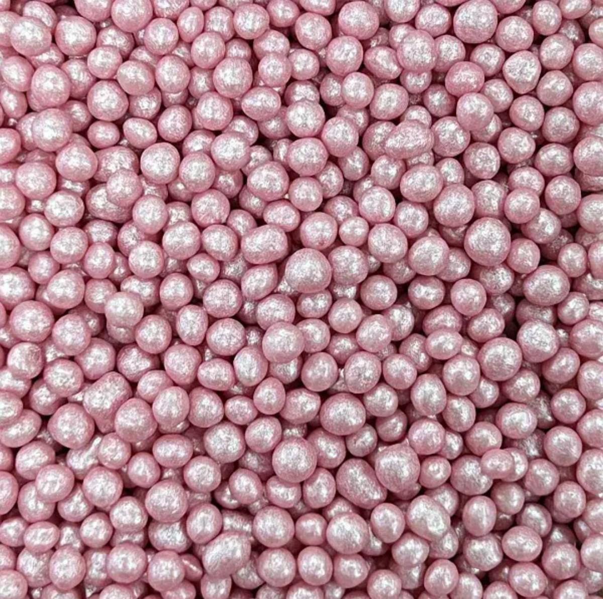 Посипка рисові кульки глазуровані рожеві перпамутрові D=7 мм 50 г Посипка рисові кульки глазуровані рожеві перпамутрові D=7 мм 50 г