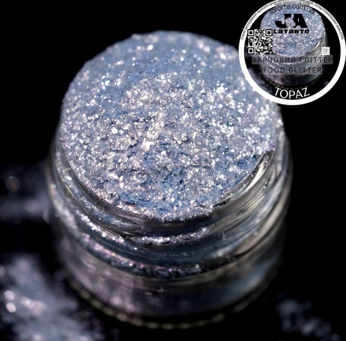Пищевый блеск глиттер TOPAZ 5 гр кандурин голубой Пищевый блеск глиттер TOPAZ 5 гр кандурин голубой