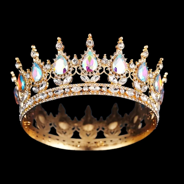 Декор для торта Корона D12 золотая с перламутровыми камнями Декор для торта Корона D12 золотая с перламутровыми камнями