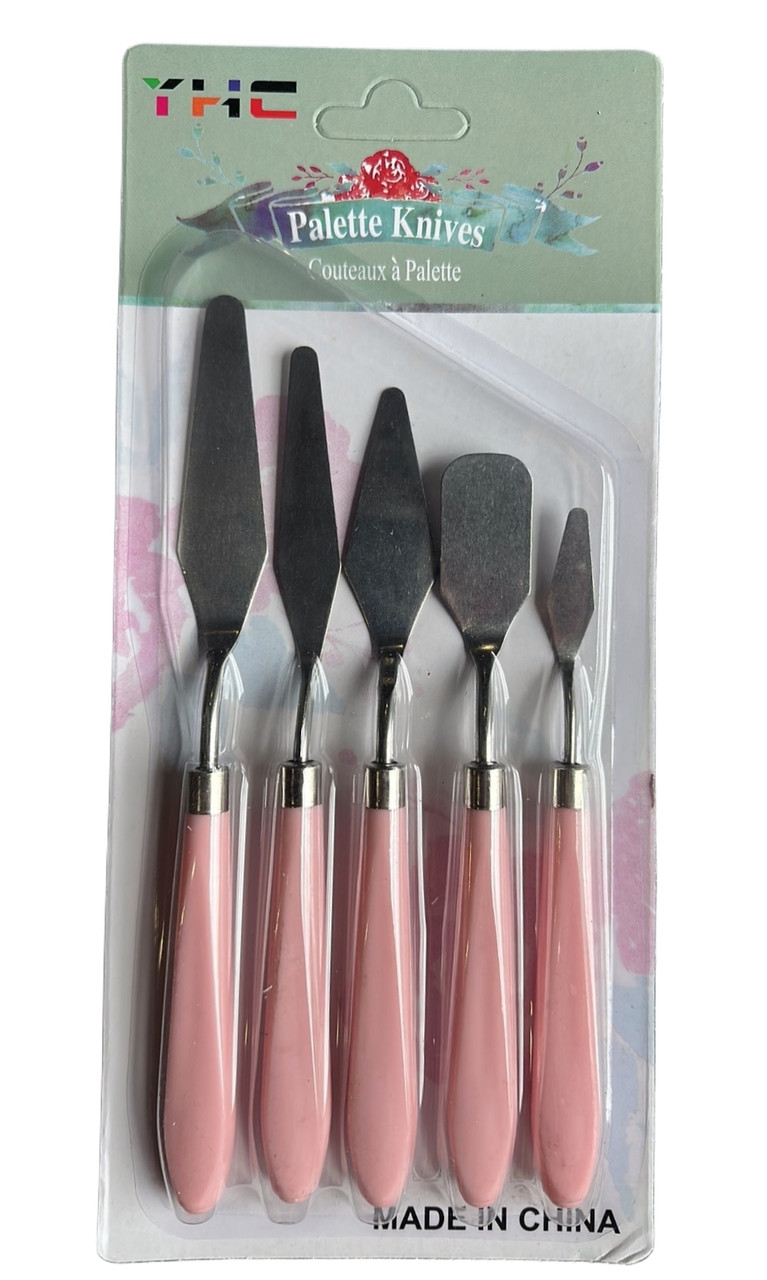 Набор мастихинов шпателей из 5 шт розовые Набор мастихинов шпателей из 5 шт розовые