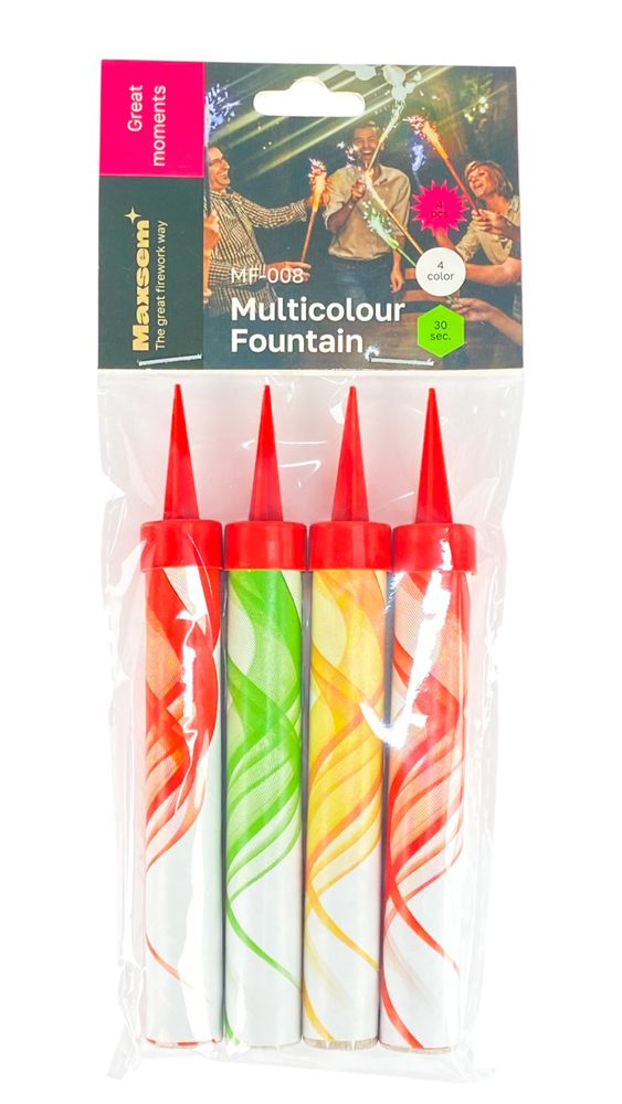 Набор свечей 4 шт цветные 10см, для торта Набор свечей 4 шт цветные 10см, для торта