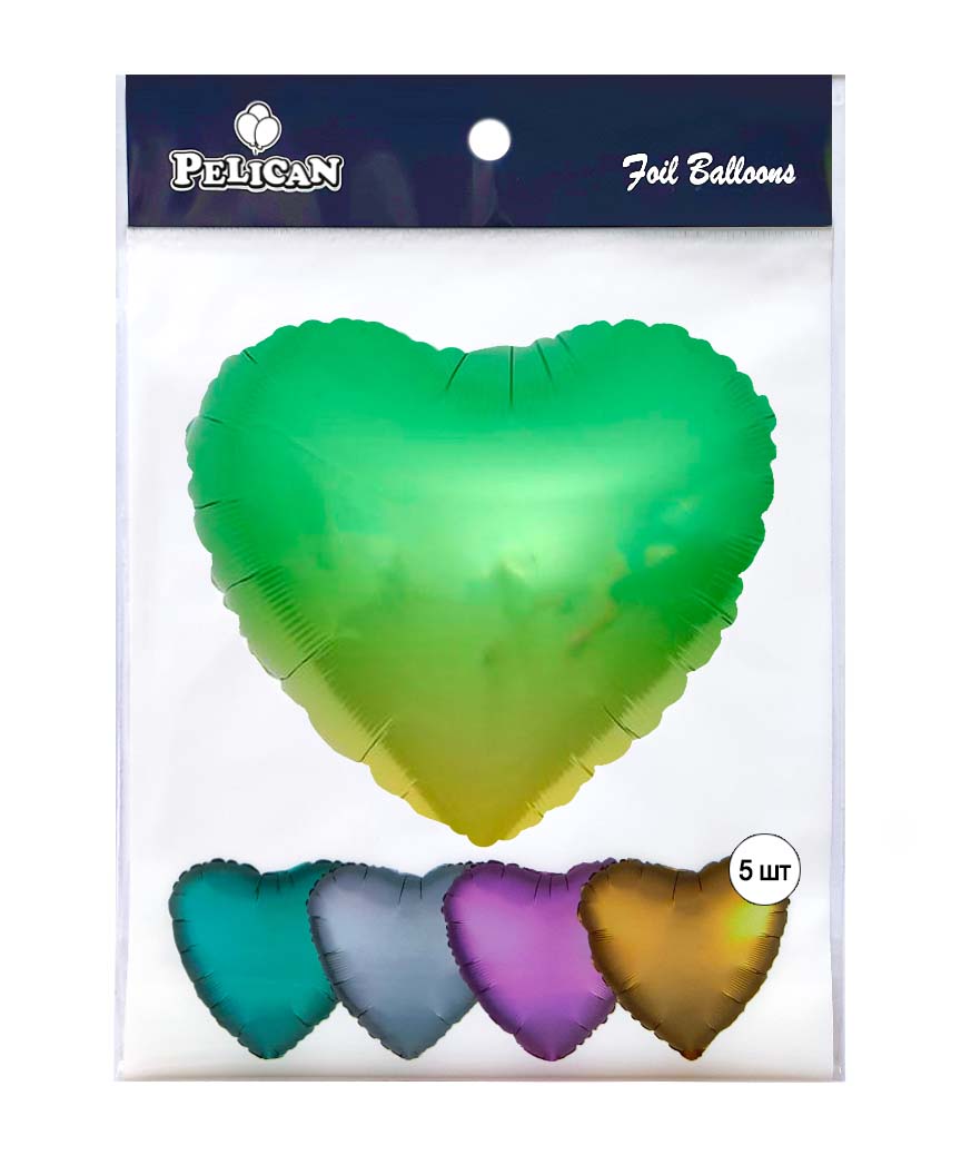 Шарик фольгированный Pelican 18' СЕРДЦЕ ОМБРЕ ЗЕЛЕНО ЗОЛОТОЕ 45 см, (5шт) Зеленый Pelican (833680) Шарик фольгированный Pelican 18' СЕРДЦЕ ОМБРЕ ЗЕЛЕНО ЗОЛОТОЕ 45 см, (5шт) Зеленый Pelican (833680)