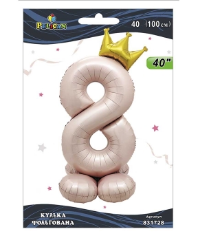 Шарик фольгированный цифра с короной на подставке Шарик фольгированный цифра с короной на подставке