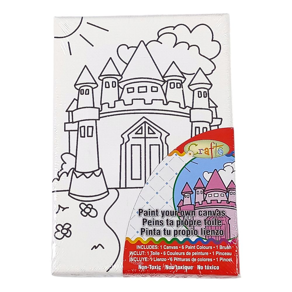 Раскраска 15 х 10см (холст на раме) с акриловыми красками и кистью (0682-5) Раскраска 15 х 10см (холст на раме) с акриловыми красками и кистью (0682-5)