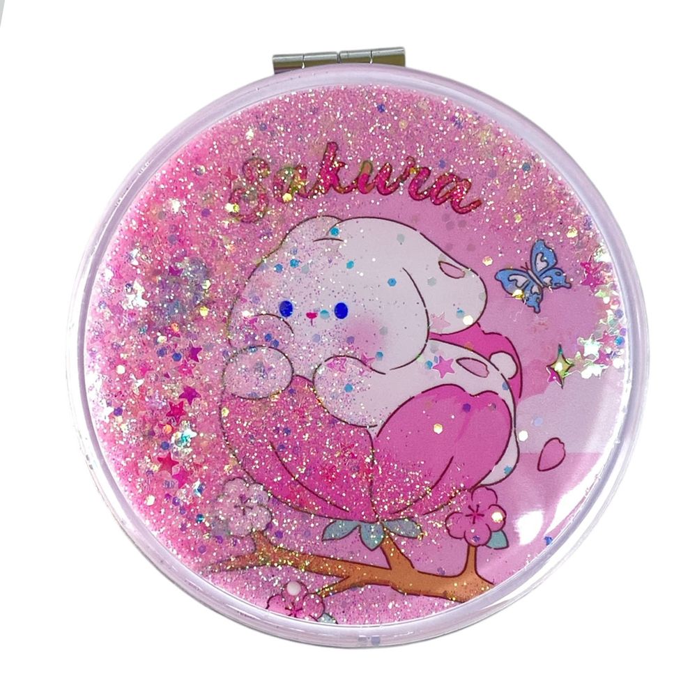 Зеркало круглое 7см с блестками, Сакура (ZT185-2576L) Зеркало круглое 7см с блестками, Сакура (ZT185-2576L)