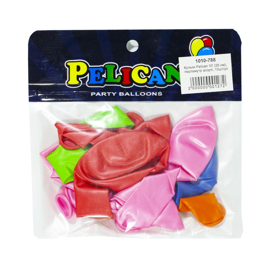 Шарики Pelican 10' (26 см), перламутр ассорти , 10 шт/уп Разноцветный Pelican (815788/1010-788) Шарики Pelican 10' (26 см), перламутр ассорти , 10 шт/уп Разноцветный Pelican (815788/1010-788)