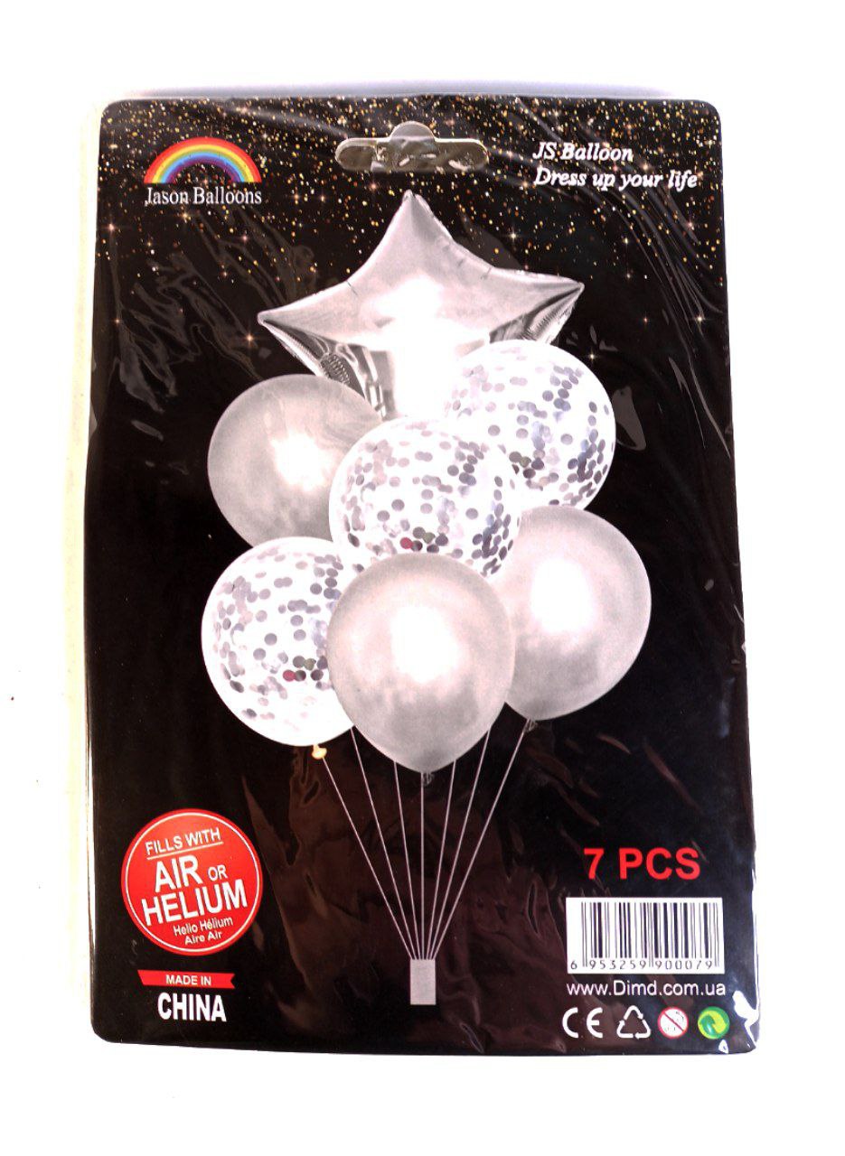 Набор из 7 шариков, СЕРЕБРО звезда Разноцветный Pelican (836826) Набор из 7 шариков, СЕРЕБРО звезда Разноцветный Pelican (836826)