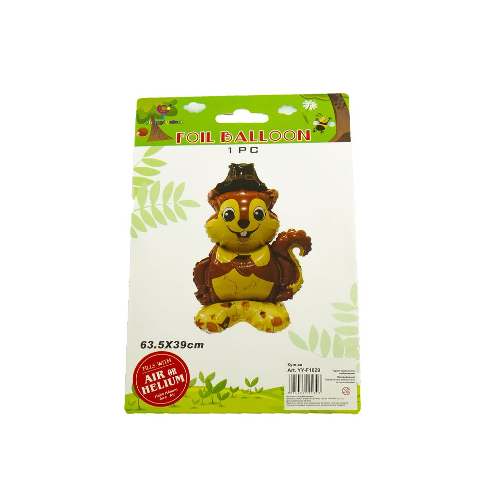 Шарик фольгированный 3D фигурный Белочка 63,5 х 39см Коричневый Без бренда (YY-F1029) Шарик фольгированный 3D фигурный Белочка 63,5 х 39см Коричневый Без бренда (YY-F1029)