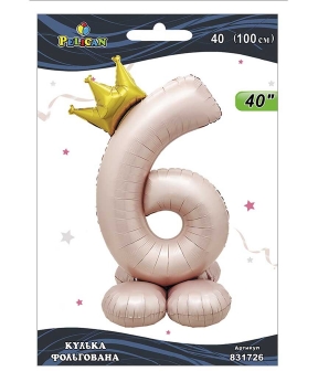 Шарик фольгированный цифра с короной на подставке Шарик фольгированный цифра с короной на подставке