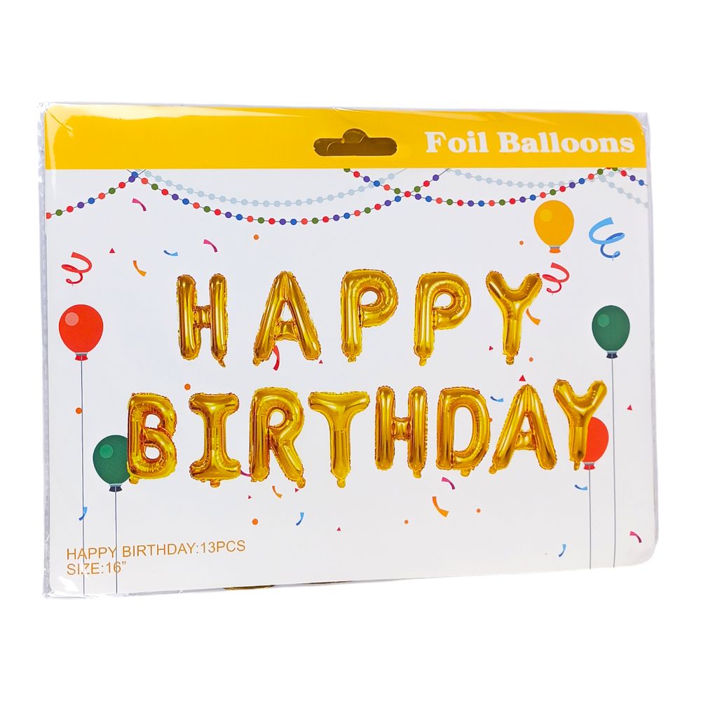Набор из 13 шариков, HAPPY BIRTHDAY 16', Золото (10434) Набор из 13 шариков, HAPPY BIRTHDAY 16', Золото (10434)