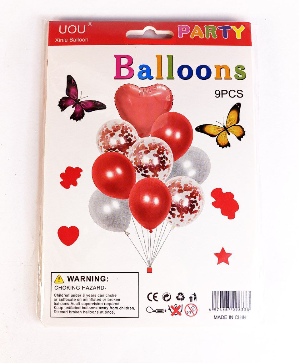 Набор из 9 шариков ,СЕРДЕЧКО КРАСНОЕ Красный Unison (836834-1 red) Набор из 9 шариков ,СЕРДЕЧКО КРАСНОЕ Красный Unison (836834-1 red)