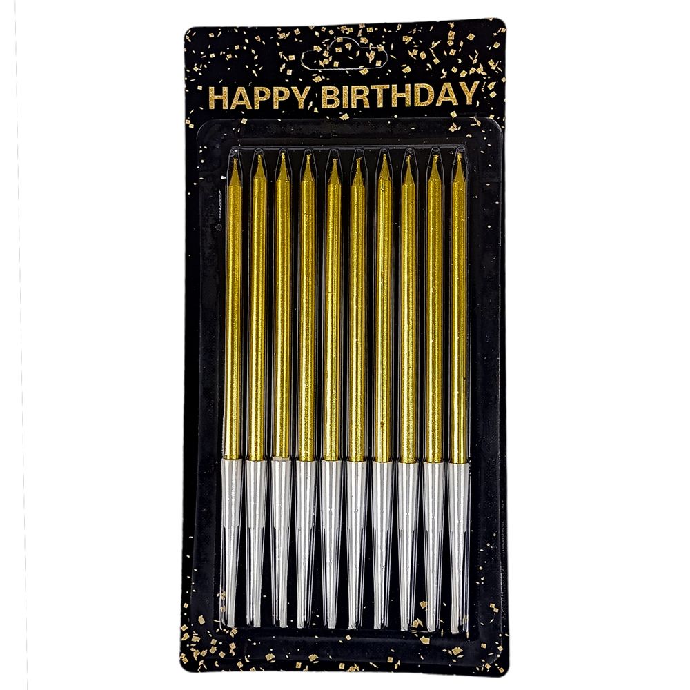 Набор свечей для торта 10 шт, желтое золото, 14 см Желтый Без бренда (040557/9333 yellow gold) Набор свечей для торта 10 шт, желтое золото, 14 см Желтый Без бренда (040557/9333 yellow gold)