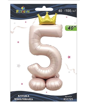 Шарик фольгированный цифра с короной на подставке Шарик фольгированный цифра с короной на подставке