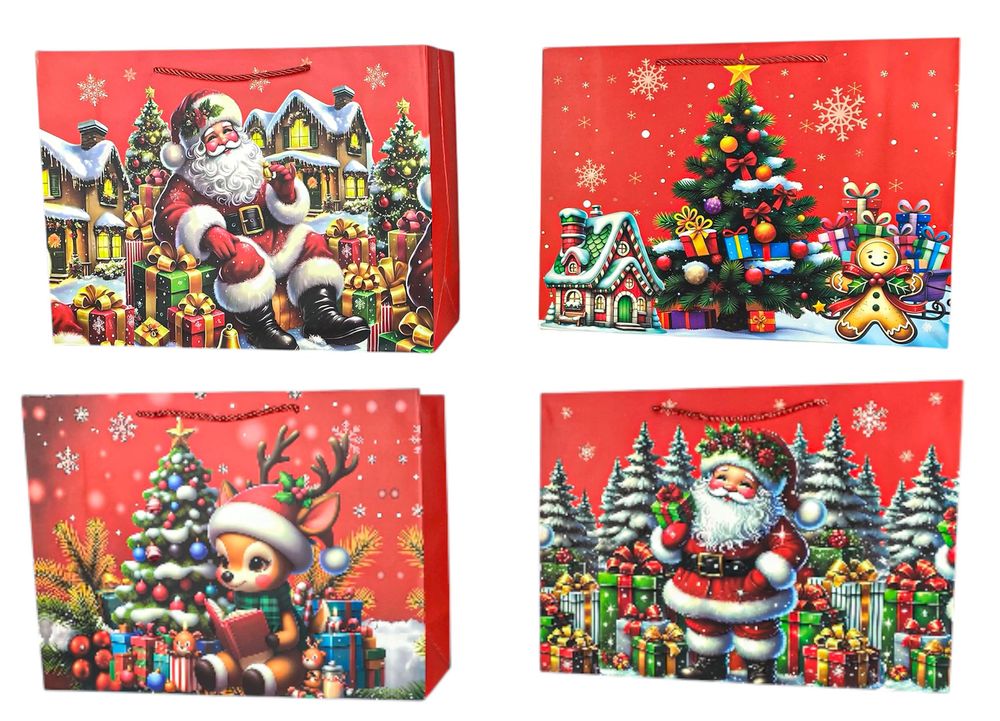 Пакет бумажный подарочный Новогодний 35 х 26 х 11см,210г/м2 (618-35) Пакет бумажный подарочный Новогодний 35 х 26 х 11см,210г/м2 (618-35)