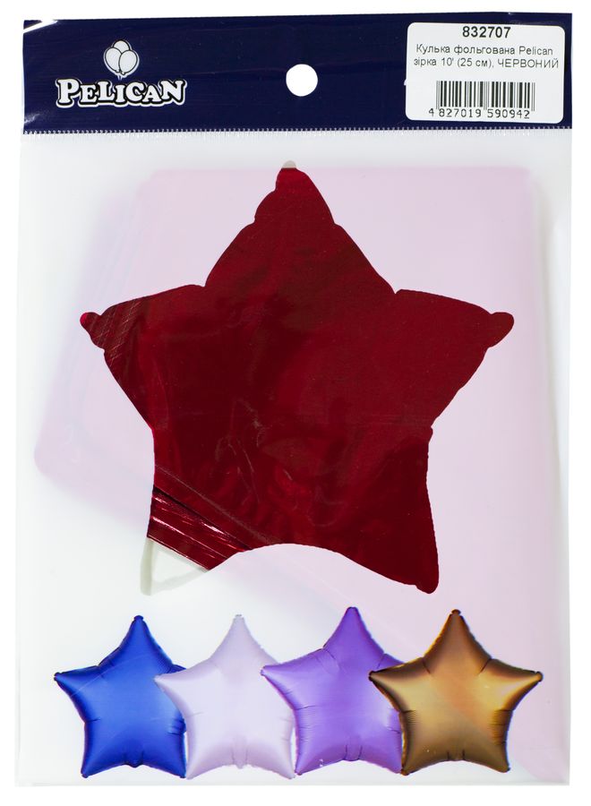 Шарик фольгированный PELICAN звезда 10' (25см), КРАСНЫЙ, 5шт/уп Красный Pelican (832707) Шарик фольгированный PELICAN звезда 10' (25см), КРАСНЫЙ, 5шт/уп Красный Pelican (832707)