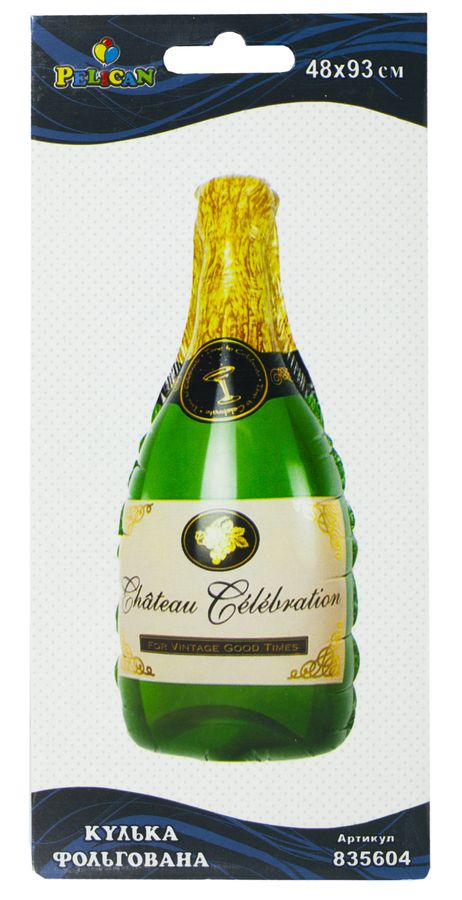 Шарик фольгированный Pelican, бутылка шампанского, 93см Разноцветный Pelican (835604) Шарик фольгированный Pelican, бутылка шампанского, 93см Разноцветный Pelican (835604)