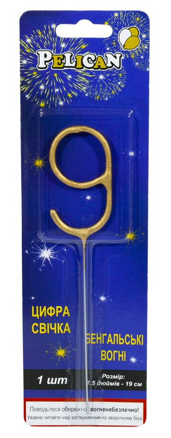 Свеча цифра бенгальская Pelican, Свеча цифра бенгальская Pelican,