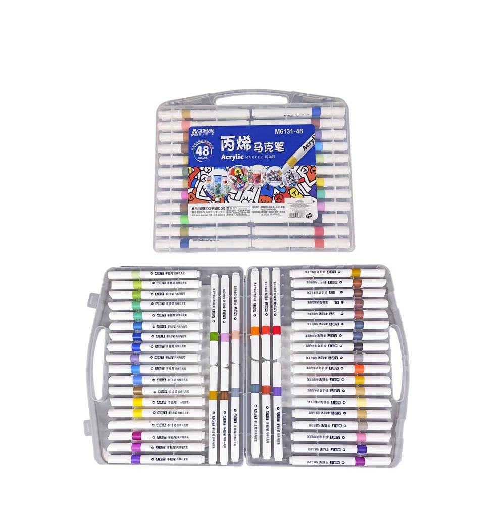 Набор акриловых скетч маркеров Aodemei 48шт Разноцветный Без бренда (6131-48M) Набор акриловых скетч маркеров Aodemei 48шт Разноцветный Без бренда (6131-48M)