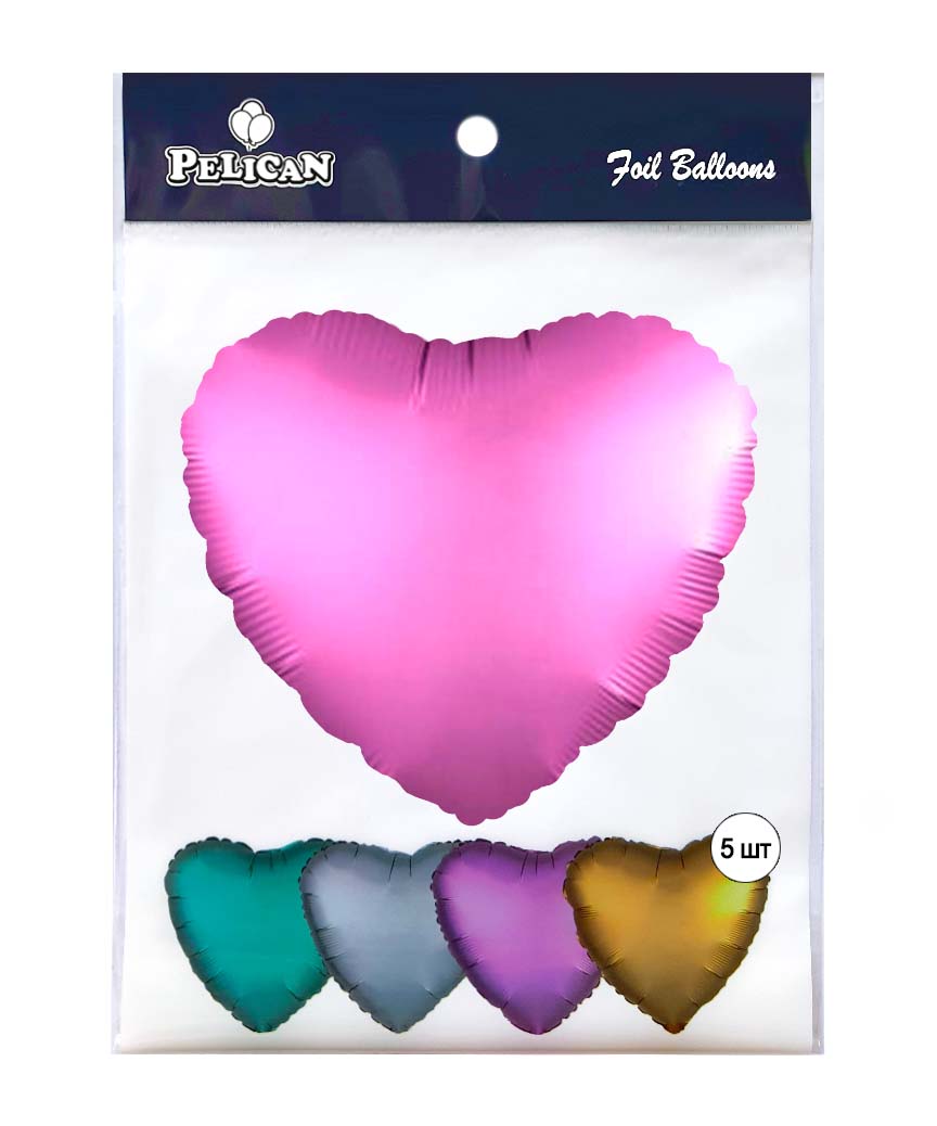 Шарик фольгированный PELICAN сердце 10' (25см) САТИН РОЗОВОЕ (5шт) Розовый Pelican (833736) Шарик фольгированный PELICAN сердце 10' (25см) САТИН РОЗОВОЕ (5шт) Розовый Pelican (833736)