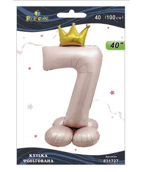 Шарик фольгированный цифра с короной на подставке Шарик фольгированный цифра с короной на подставке