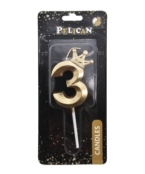 Свеча цифра 3D с короной Свеча цифра 3D с короной