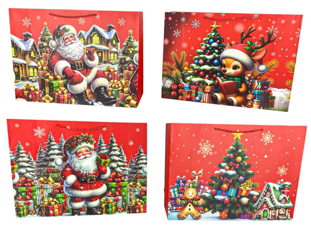 Пакет бумажный подарочный Новогодний 42 х 31 х 14см,210г/м2 (618-42) Пакет бумажный подарочный Новогодний 42 х 31 х 14см,210г/м2 (618-42)