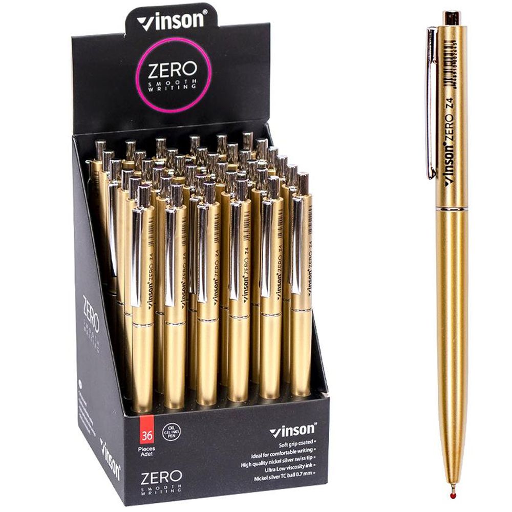 Ручка шариковая автомат синяя 0,7мм (золотая), Vinson Золотой Vinson (Z4) Ручка шариковая автомат синяя 0,7мм (золотая), Vinson Золотой Vinson (Z4)