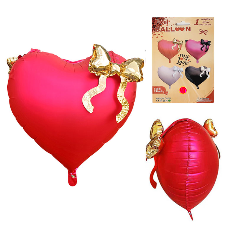 Шарики фольгированный Сердце с бантом 22'' красный цвет (CX-13) Шарики фольгированный Сердце с бантом 22'' красный цвет (CX-13)