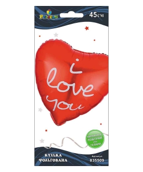Шарик фольгированный Pelican, сердце однотонное I love you, 45см Красный Pelican (835509) Шарик фольгированный Pelican, сердце однотонное I love you, 45см Красный Pelican (835509)