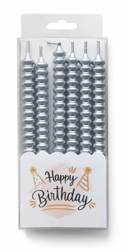 Набор свечей 6шт 11,5см, Спиралька-серебро Серебряный Unison (124116 silver) Набор свечей 6шт 11,5см, Спиралька-серебро Серебряный Unison (124116 silver)