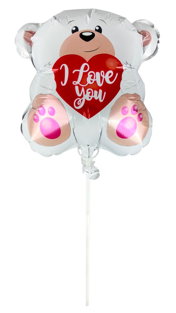 Шарик надувной фольгированный mini Myler, Медведь белый + палка пластиковая 30см (BP10841) Шарик надувной фольгированный mini Myler, Медведь белый + палка пластиковая 30см (BP10841)