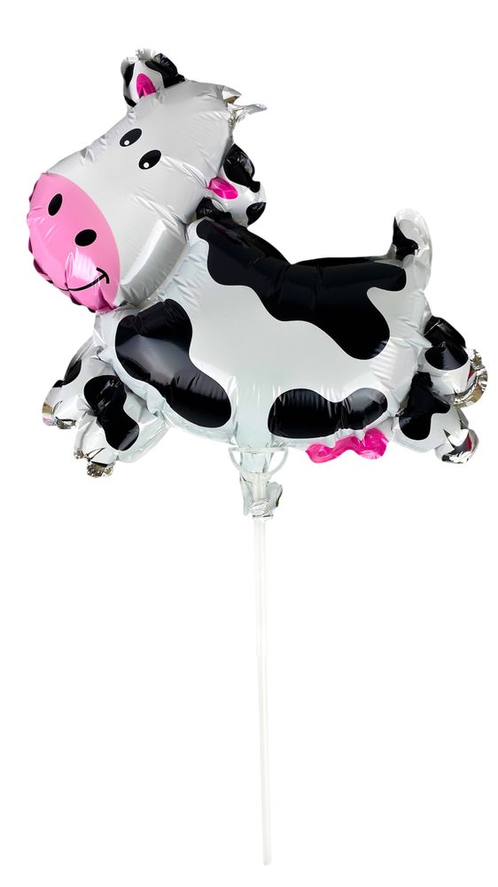 Шарик надувной фольгированный mini Myler, Корова + палка пластиковая 30см (BP10840) Шарик надувной фольгированный mini Myler, Корова + палка пластиковая 30см (BP10840)