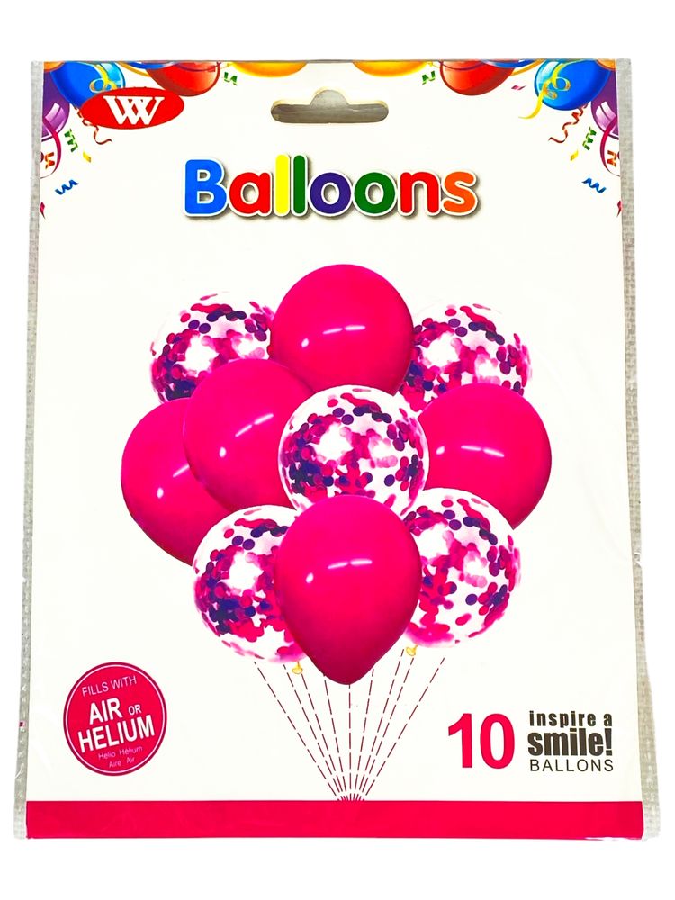 Набор из 10 шаров, микс цветов Разноцветный Без бренда (QQTZ-14-pink) Набор из 10 шаров, микс цветов Разноцветный Без бренда (QQTZ-14-pink)