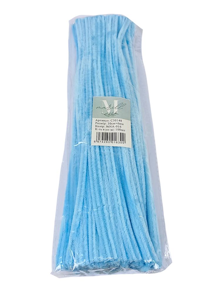 Синельная проволока, 300 х 6мм, нежно голубой, 100 шт Голубой Marill (C30148-KR-016 blue) Синельная проволока, 300 х 6мм, нежно голубой, 100 шт Голубой Marill (C30148-KR-016 blue)