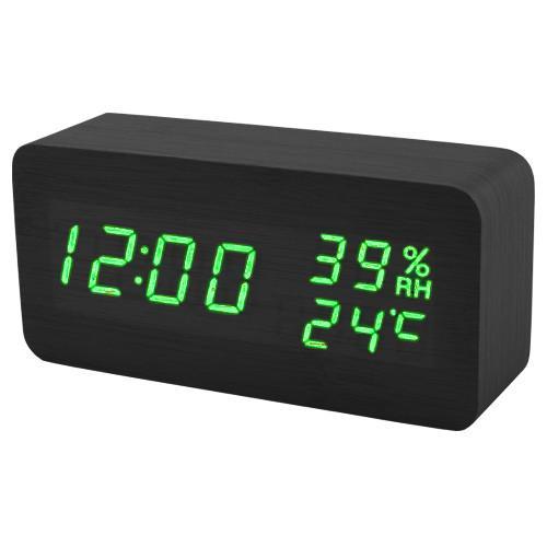 Часы сетевые VST-862S-4 зеленые, (корпус черный) температура, влажность, USB Часы сетевые VST-862S-4 зеленые, (корпус черный) температура, влажность, USB