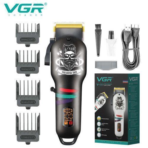 Аккумуляторная машинка для стрижки (clipper) VGR V-699 BLACK, 4 насадки, LED display Аккумуляторная машинка для стрижки (clipper) VGR V-699 BLACK, 4 насадки, LED display