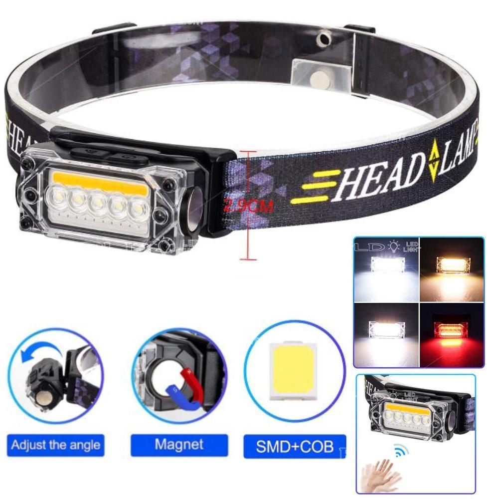 Фонарь налобный YY-19С-5SMD+COB(white+yellow+red), Motion Sensor, Li-Ion аккум., ЗУ Type-C, магнит, Box Фонарь налобный YY-19С-5SMD+COB(white+yellow+red), Motion Sensor, Li-Ion аккум., ЗУ Type-C, магнит, Box