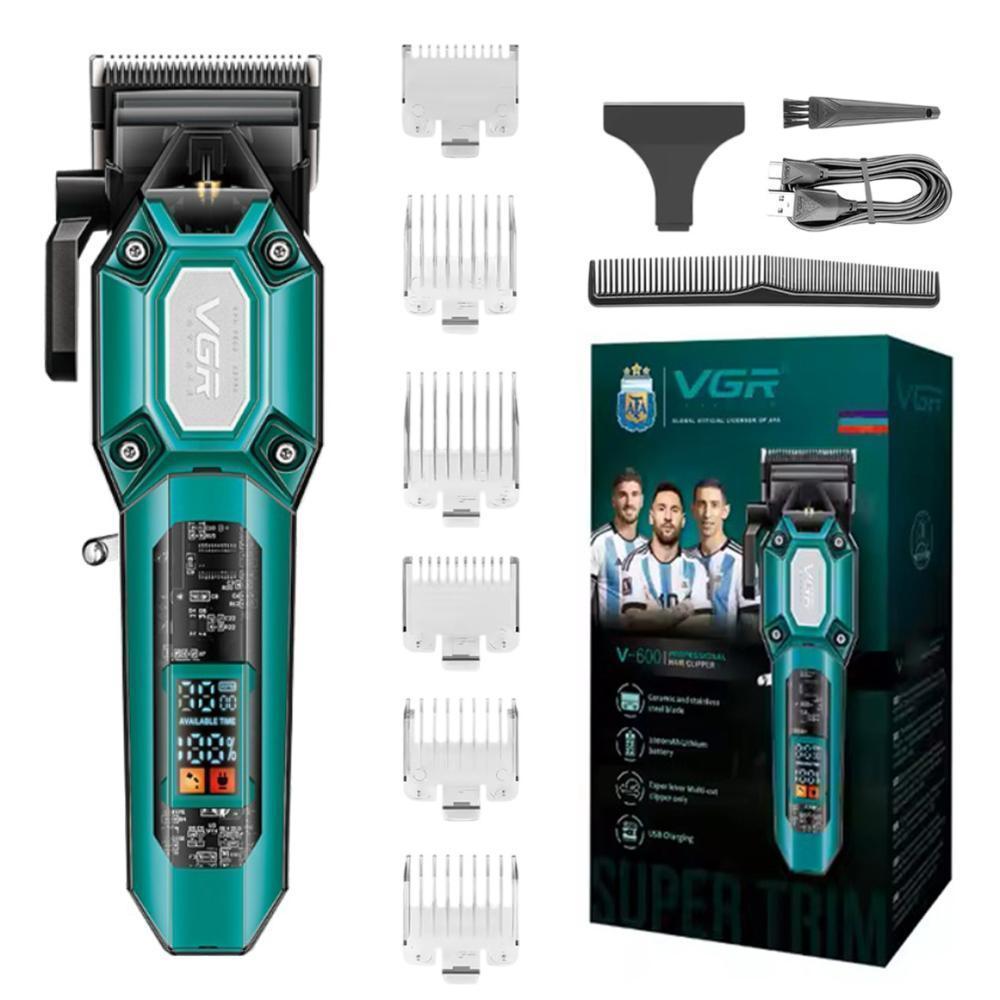 Аккумуляторная машинка для стрижки (clipper) VGR V-600 GREEN, 6 насадок, регулятор высоты, LED display, 7000 RPM Аккумуляторная машинка для стрижки (clipper) VGR V-600 GREEN, 6 насадок, регулятор высоты, LED display, 7000 RPM