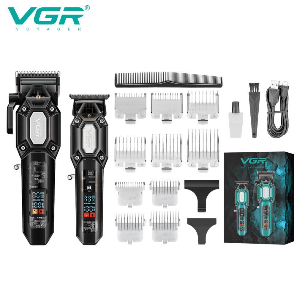 Комплект VGR 2 в 1 V-600&900 BLACK, аккумуляторная машинка для стрижки (clipper) и триммер, 10 насадок, LED Комплект VGR 2 в 1 V-600&900 BLACK, аккумуляторная машинка для стрижки (clipper) и триммер, 10 насадок, LED