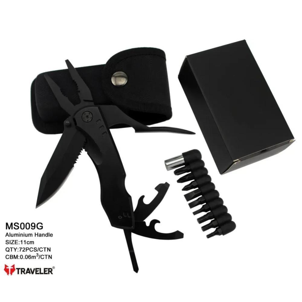 Многофункциональный нож (мультитул) Traveler MS-009-G с комплектом бит 11см Многофункциональный нож (мультитул) Traveler MS-009-G с комплектом бит 11см