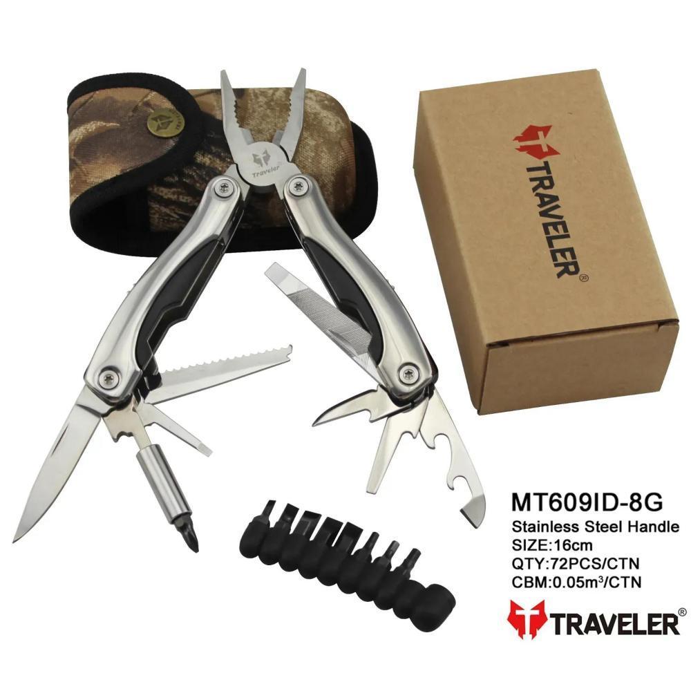 Многофункциональный нож (мультитул) с комплектом бит Traveler MT609ID-8G 16см Многофункциональный нож (мультитул) с комплектом бит Traveler MT609ID-8G 16см
