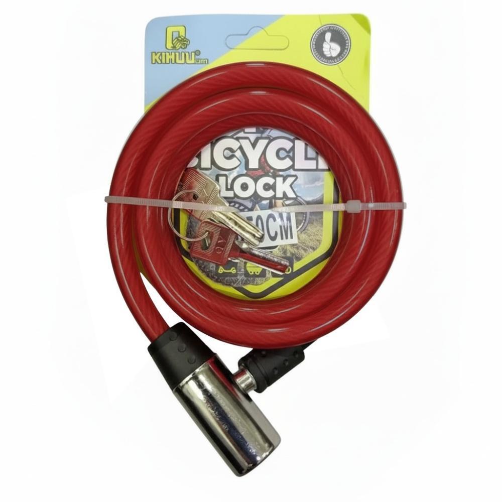 Замок велосипедный KIHUU LOCK 185, 12*80 тросовый, 2 ключа Замок велосипедный KIHUU LOCK 185, 12*80 тросовый, 2 ключа