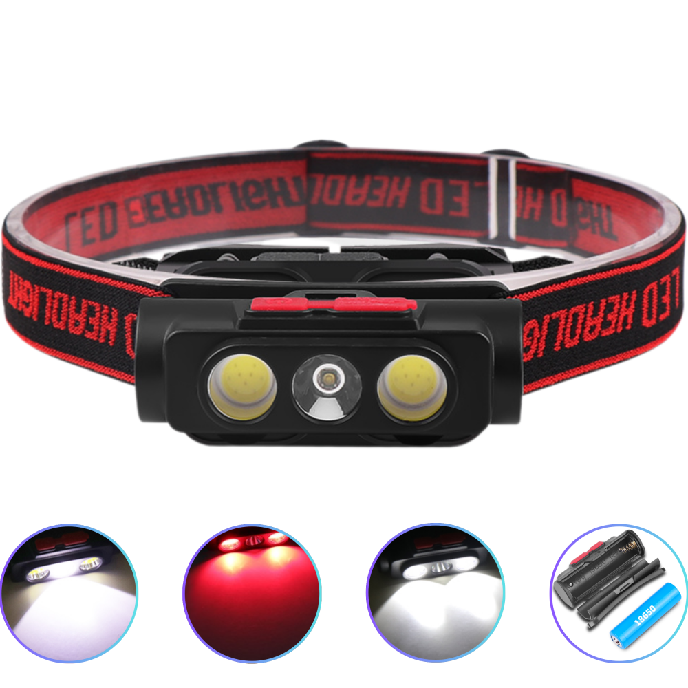 Фонарь налобный PLD-2119B-XPE+2COB(White+Red), 1х18650, ЗУ Type-C, Box Фонарь налобный PLD-2119B-XPE+2COB(White+Red), 1х18650, ЗУ Type-C, Box