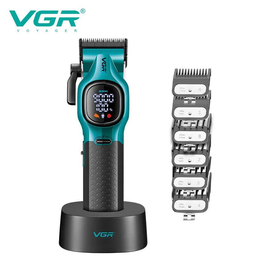 Аккумуляторная машинка для стрижки (clipper) VGR V-886C GREEN, LED display, 9000RPM Аккумуляторная машинка для стрижки (clipper) VGR V-886C GREEN, LED display, 9000RPM