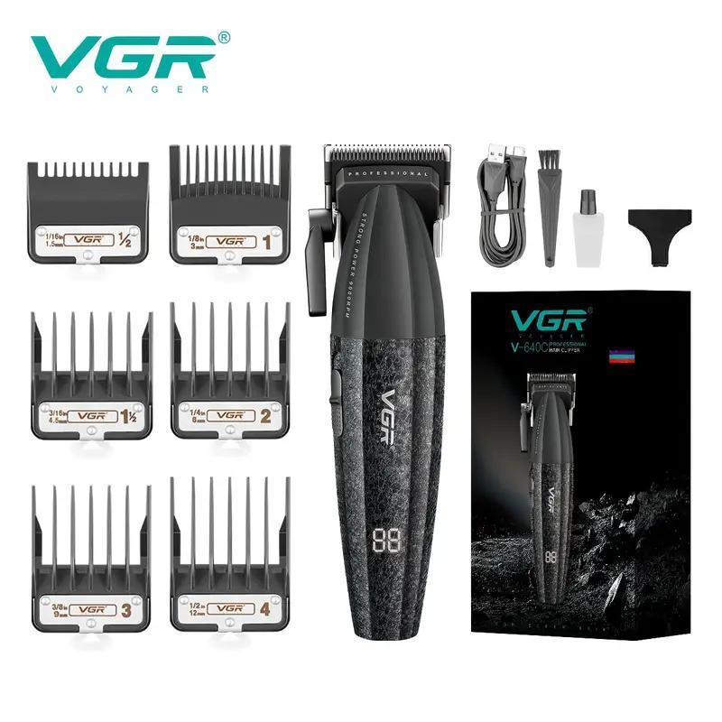 Аккумуляторная машинка для стрижки (clipper) VGR V-640C BLACK, 6 насадок, LED display, 9000RPM Аккумуляторная машинка для стрижки (clipper) VGR V-640C BLACK, 6 насадок, LED display, 9000RPM