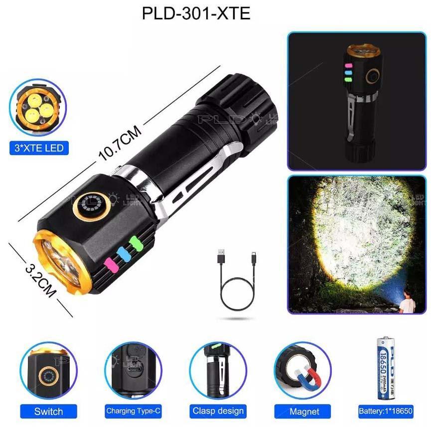 Фонарь NIGHT VISION FLUORESCENCE 301-3XTE, 1x18650, ЗУ Type-C, магнит, Box Фонарь NIGHT VISION FLUORESCENCE 301-3XTE, 1x18650, ЗУ Type-C, магнит, Box