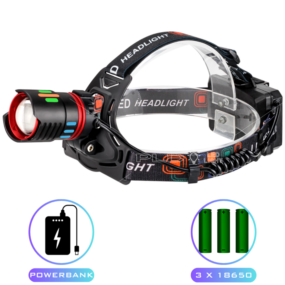 Фонарь налобный NIGHT VISION FLUORESCENCE CT012-3Q-TG, 1 РЕЖИМ, 3x18650, ЗУ Type-C, Power Bank, zoom, Box Фонарь налобный NIGHT VISION FLUORESCENCE CT012-3Q-TG, 1 РЕЖИМ, 3x18650, ЗУ Type-C, Power Bank, zoom, Box