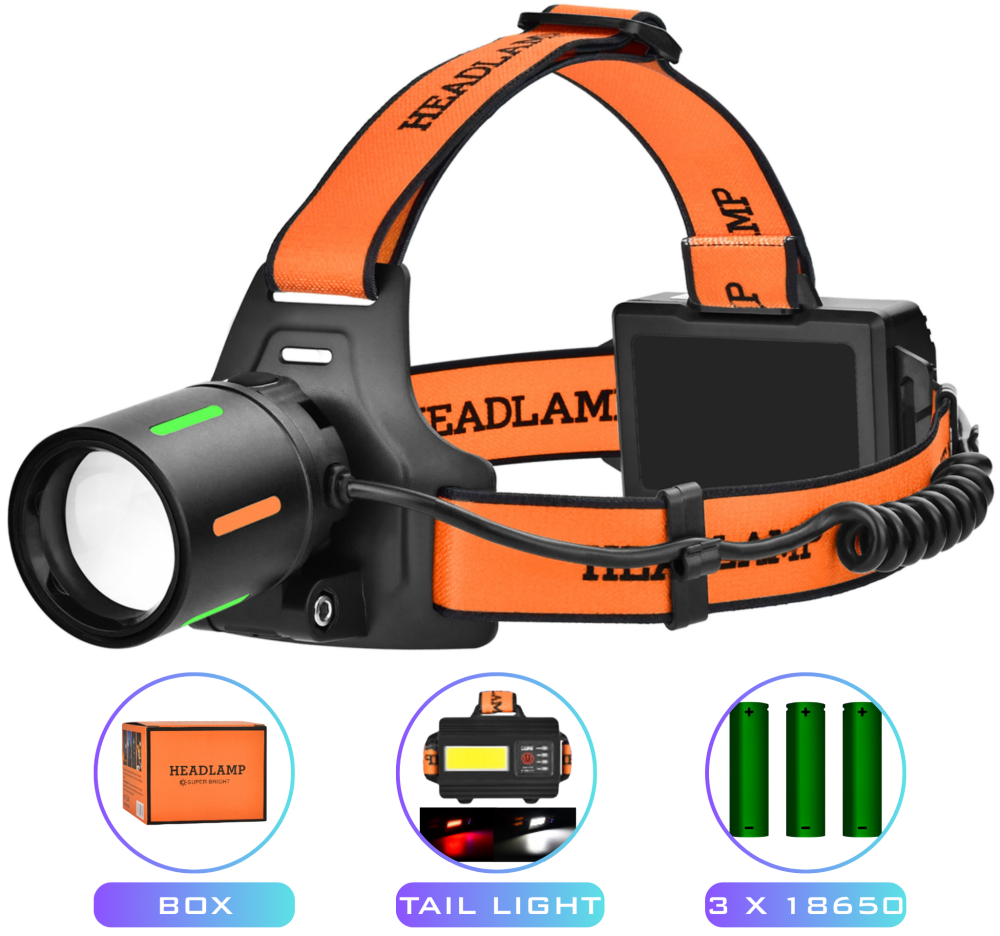 Фонарь налобный NIGHT VISION FLUORESCENCE BL-T67-TG+COB(White+Red), 3x18650, 1 РЕЖИМ, Power Bank, ЗУ Type-C, zoom Фонарь налобный NIGHT VISION FLUORESCENCE BL-T67-TG+COB(White+Red), 3x18650, 1 РЕЖИМ, Power Bank, ЗУ Type-C, zoom