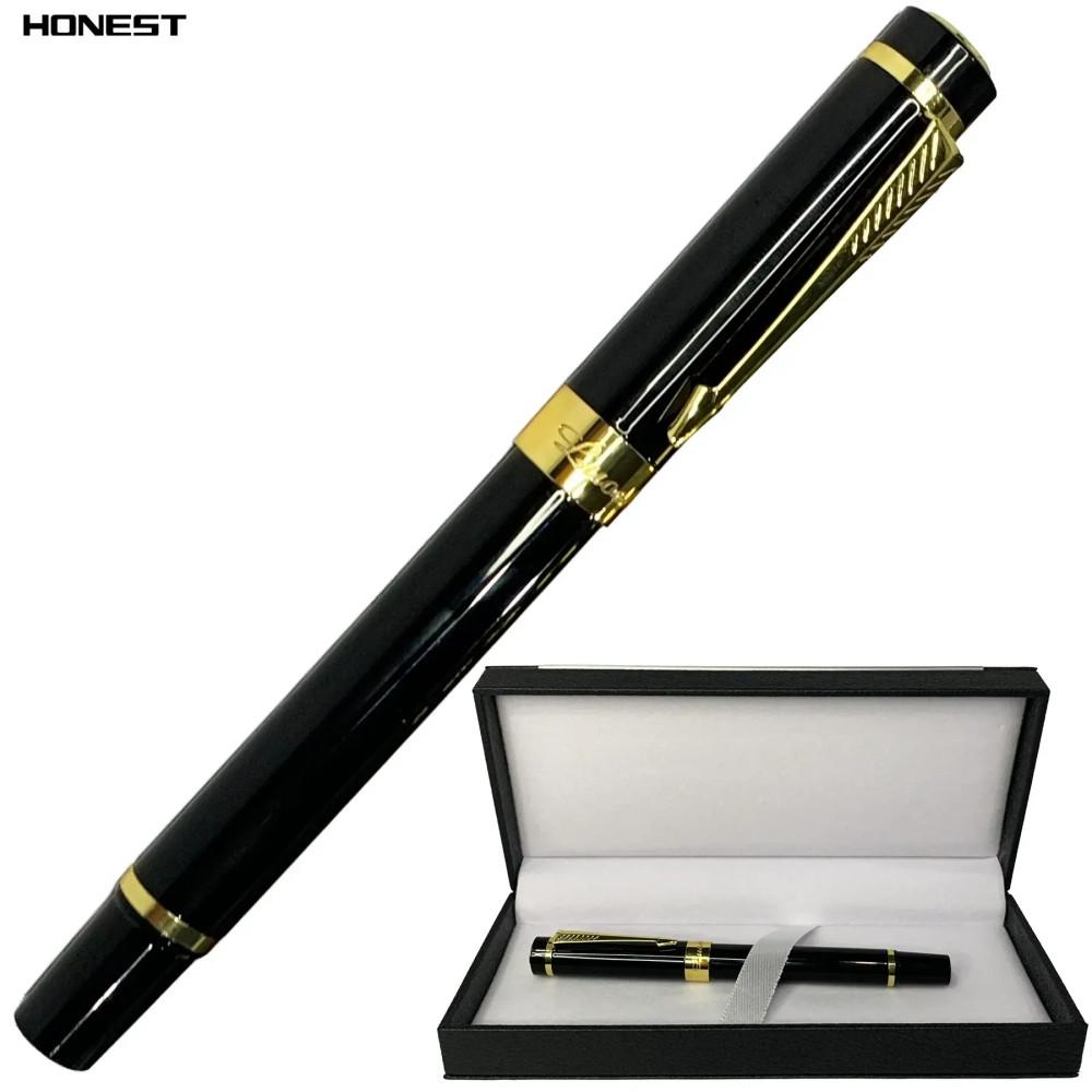 Шариковая ручка в подарочном футляре, черная с золотыми вставками Honest 5528 Шариковая ручка в подарочном футляре, черная с золотыми вставками Honest 5528