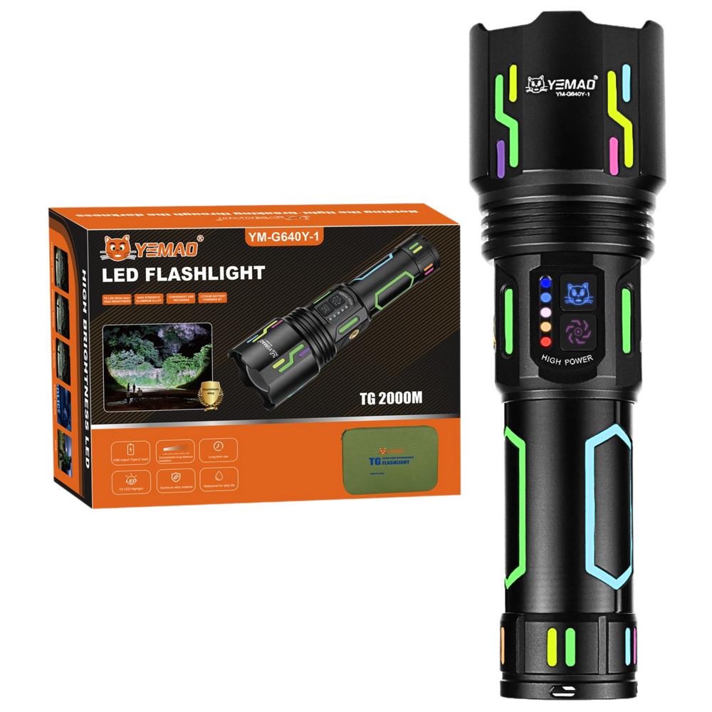 Дальнобойный фонарь YEMAO YM-G640Y-1, 4000LM, аккумулятор 32700 (7000 mAh), чехол, блок питания Дальнобойный фонарь YEMAO YM-G640Y-1, 4000LM, аккумулятор 32700 (7000 mAh), чехол, блок питания